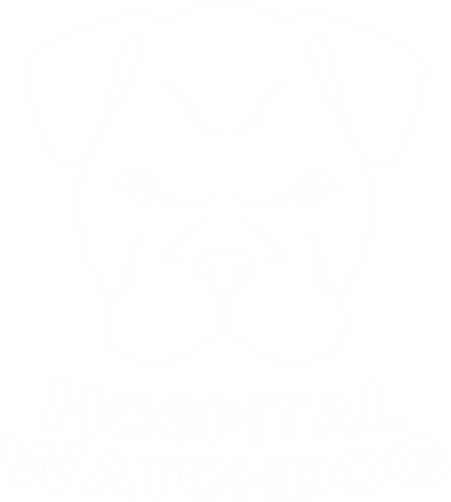 Hospital watchdog white logo
