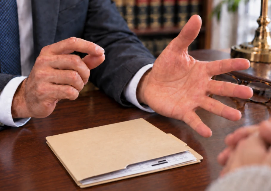 Medical legal consultation at the desk